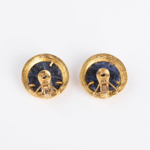Boucles d'oreilles Lalaounis - Boucles d'oreilles en or jaune 18k et sodalite 58 Facettes 1