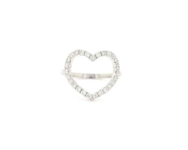 Bague Bague cœur - Bague en or blanc 18 ct et diamants 0,37 ct 58 Facettes 12814