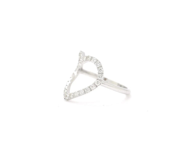 Bague Bague cœur - Bague en or blanc 18 ct et diamants 0,37 ct 58 Facettes 12814