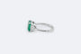 Bague Bague en or blanc 18 ct avec diamants triangulaires et émeraude 58 Facettes anl747