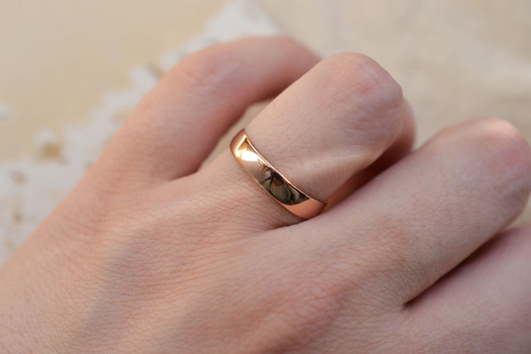 Bague 56 Alliance - Alliance lisse en or rose 18 carats 58 Facettes Ref2656