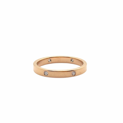 Bague 53 Alliance en or jaune 18 carats sertie de diamants 0,18 ct 58 Facettes 368