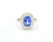 Bague Bague en or blanc 18 carats avec saphir de Ceylan 4,36 ct et diamants 58 Facettes 10048