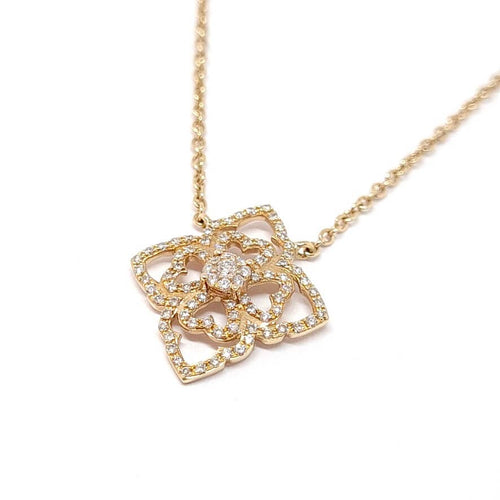 Collier Collier dentelle diamants or rose 58 Facettes