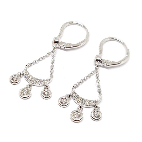Boucles d'oreilles Boucles d'oreilles attrape rêves diamants or blanc 58 Facettes