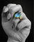 Bague 53 Bague - Topaze bleue taille marquise et diamants en or jaune 18 carats 58 Facettes