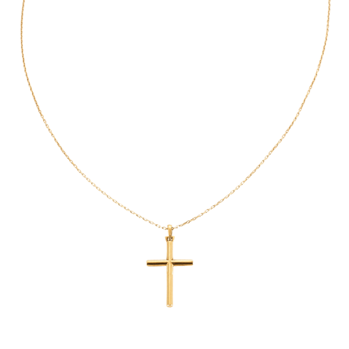 Pendentif Pendentif croix chaîne maille or jaune 58 Facettes