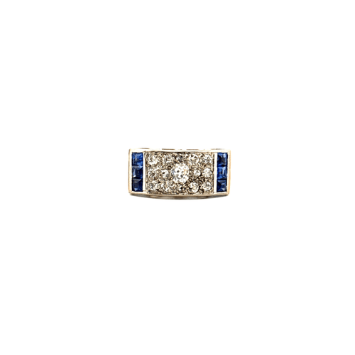 Bague 54 Bague Tank Or Jaune Diamants & Saphirs 58 Facettes 12-GS32924-01