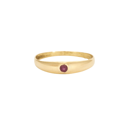 Bague 53 Bague Jonc Anglais Rubis Or Jaune 58 Facettes