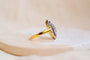 Bague 51.5 Bague Navette Art Déco en or jaune et or blanc 14k saphirs, diamants 58 Facettes Ref3062