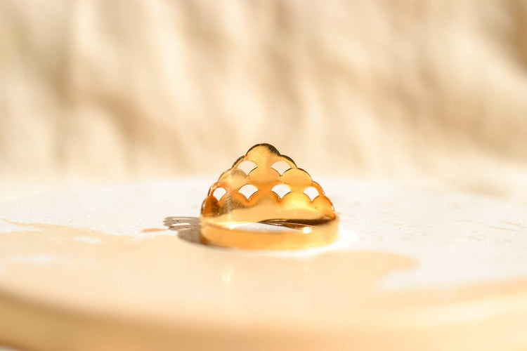 Bague 54 Bague diadème ajourée en or jaune 18 carats 58 Facettes Ref3407