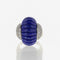 Bague 51 Bague cabochon lapis-lazuli godronnée en or 18 carats et diamants 58 Facettes 2.17133