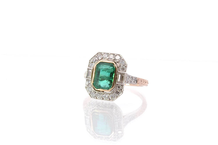 Bague 52 Bague émeraude et diamants en platine et or rose 18k 58 Facettes 25556 25237