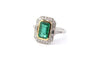 Bague 53 Bague en or jaune 18k et platine avec émeraude et diamants 58 Facettes 25238 25164