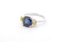 Bague 53 Bague en platine avec saphir coussin et diamants jaunes 58 Facettes 25192 24966 AETB 24846