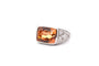 Bague 54 Bague en platine avec topaze naturelle 8,24 ct et diamants 58 Facettes 26070-25649c