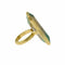 Bague 52 Bague rectangulaire en or jaune dépoli 18 carats avec émeraude quartz 58 Facettes B147