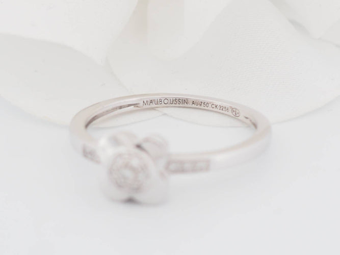 Bague 56 Mauboussin Trop Chance - Bague en or blanc 18 kt et diamants 58 Facettes 30567