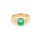 Bague 52.5 Bague émeraude Colombie 1,63 ct et diamants en or jaune 18 carats 58 Facettes BEM46