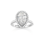 52 Bague Or Rose Sur-Mesure Diamant Poire Entourage Diamants 58 Facettes