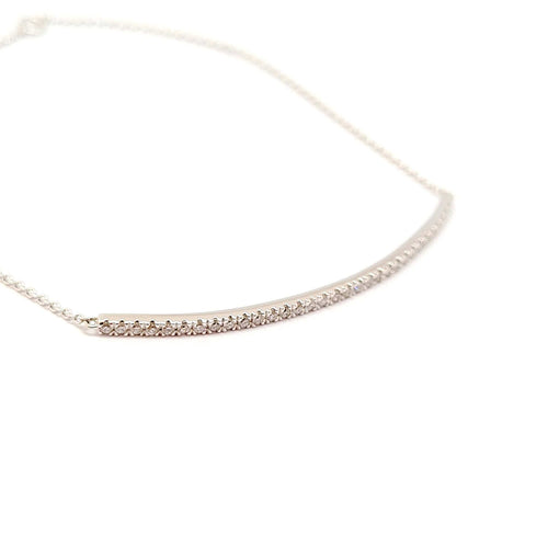 Bracelet Bracelet barrette or blanc diamants 58 Facettes