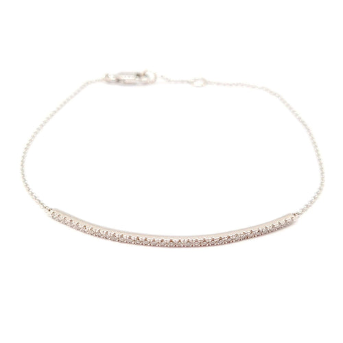 Bracelet Bracelet barrette or blanc diamants 58 Facettes