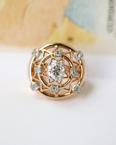 Bague 52 Bague dôme « Constellation » en or rose et diamants 58 Facettes C2188