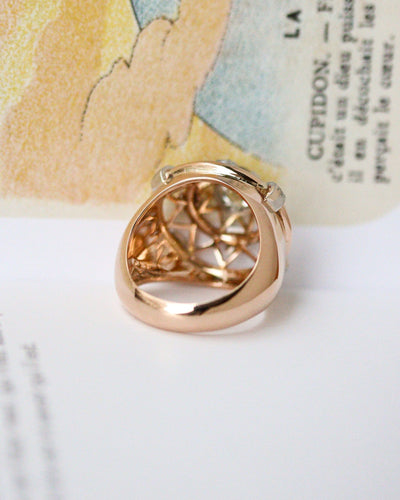 Bague 52 Bague dôme « Constellation » en or rose et diamants 58 Facettes C2188