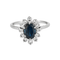Bague 58 Bague Marguerite or gris 18K (750 Millièmes) sertie d’un saphir et entouré de diamants 58 Facettes DV4754-13