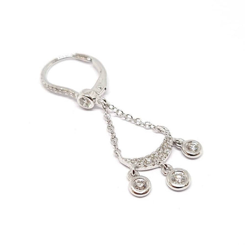 Boucles d'oreilles Boucles d'oreilles attrape rêves diamants or blanc 58 Facettes