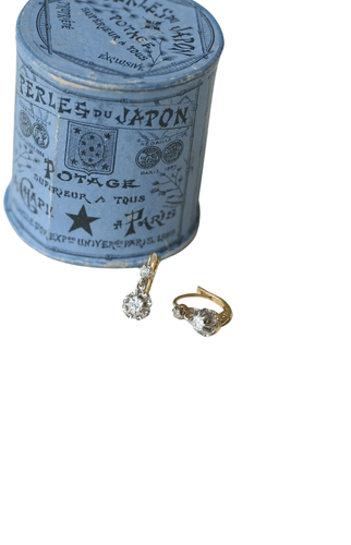 Boucles d'oreilles Dormeuses Anciennes Diamants 58 Facettes