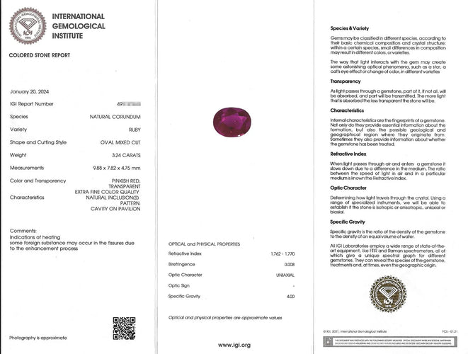 Bague Bague en or 18 kt avec rubis thaï 3,24 ct et diamants 58 Facettes 17890