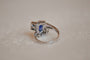 Bague 49 Art déco - Bague en platine avec saphir bleu et diamants 58 Facettes