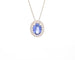Collier Collier - Pendentif en or blanc 18 ct avec saphir 0,91 ct et diamants 58 Facettes 12112