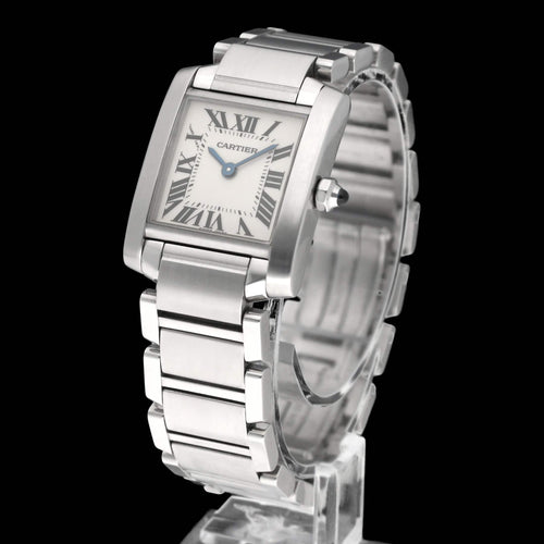 Montre Cartier Tank Française - Montre quartz en acier, 2009, boîte et papiers 58 Facettes