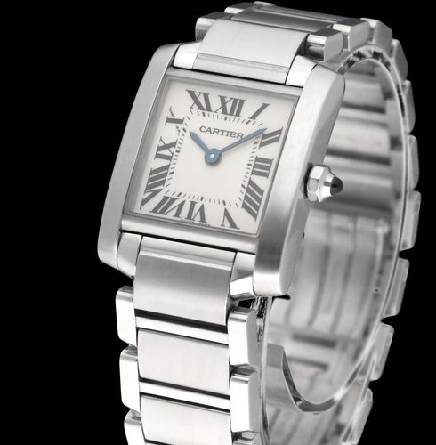 Montre Cartier Tank Française - Montre quartz en acier, 2009, boîte et papiers 58 Facettes