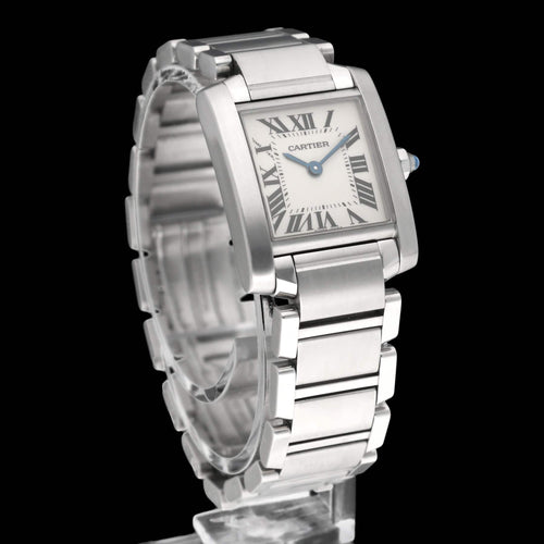 Montre Cartier Tank Française - Montre quartz en acier, 2009, boîte et papiers 58 Facettes