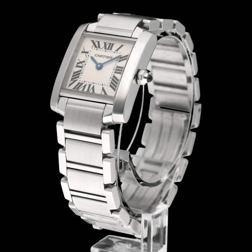 Montre Cartier Tank Française - Montre quartz en acier, 2009, boîte et papiers 58 Facettes