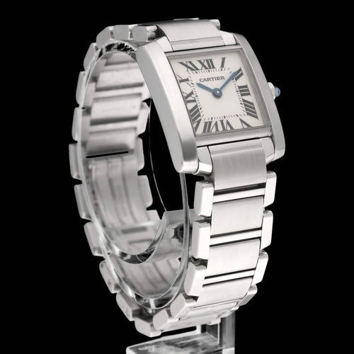 Montre Cartier Tank Française - Montre quartz en acier, 2009, boîte et papiers 58 Facettes