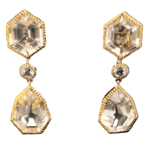 Boucles d'oreilles Verdura earrings in 18k yellow gold and blue topaz 58 Facettes 58F12