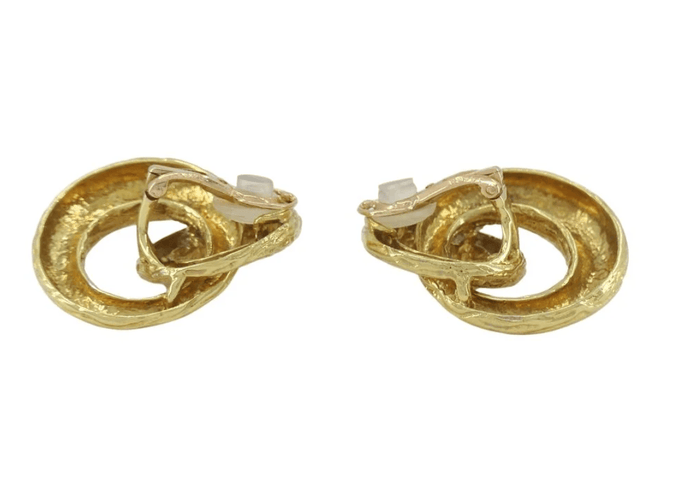 Boucles d'oreilles BOUCHERON - Clips d'oreilles Or Jaune, Platine et Diamants 58 Facettes