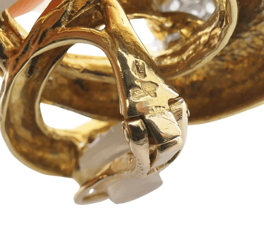 Boucles d'oreilles BOUCHERON - Clips d'oreilles Or Jaune, Platine et Diamants 58 Facettes