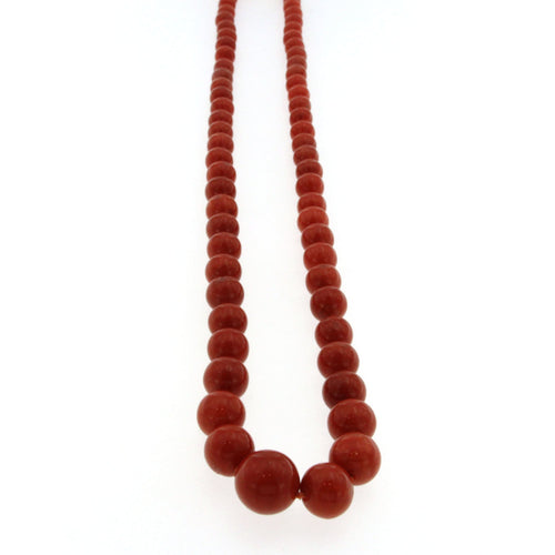 Collier Collier en corail méditerranéen naturel avec fermoir en or 18k 58 Facettes