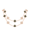 Collier Van Cleef & Arpels Alhambra - Sautoir 20 motifs en or rose avec nacre grise et diamants 58 Facettes 2.19399