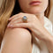 Bague 50 Bague dôme saphir cabochon en or jaune 18k et diamants 58 Facettes