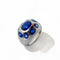 Bague 51 Bague cocktail ovale en or blanc et saphirs 58 Facettes