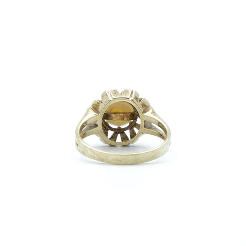 Bague 55.5 Bague géométrique en or jaune 14K et perle de culture 58 Facettes REF2217-17