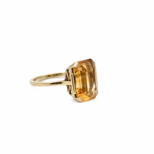 Bague 53 Bague citrine taille émeraude en or jaune 18K 58 Facettes REF2373-95