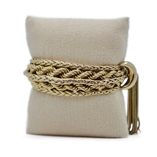 Bracelet Pierre Sterlé - Bracelet souple à maille palmier et corde 58 Facettes REF23124CF-156