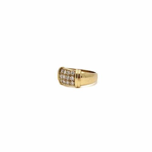 Bague 52.5 Bague bandeau pavée de diamants en or jaune 18K 58 Facettes REF24089-252